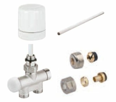 Accessoire s�che-serviettes - Kit de raccordement monotube manuelle blanc