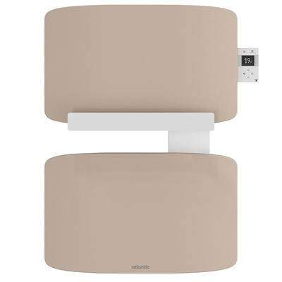 Radiateur s�che-serviettes connect� Amarilis m�t � gauche 430W beige/blanc