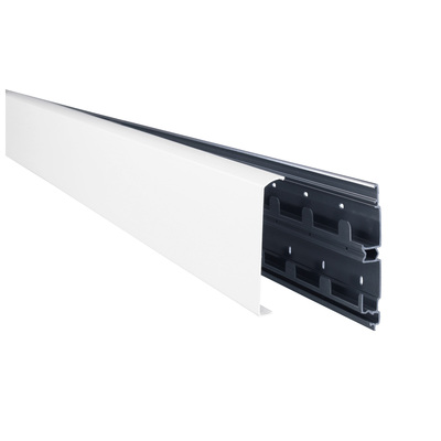 Plinthe Keva 80x20mm - Fond+couvercle - 3 compartiments -Longueur 2m-Blanc Artic
