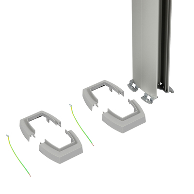 Colonne 2 cpts LOGIX 2,67m aluminium avec couvercles PVC blanc