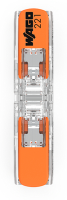 Borne WAGO 221 Inline 2x4mm� � leviers souple & rigide