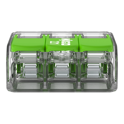 Borne WAGO 221 Green 3x4mm� � leviers souple & rigide