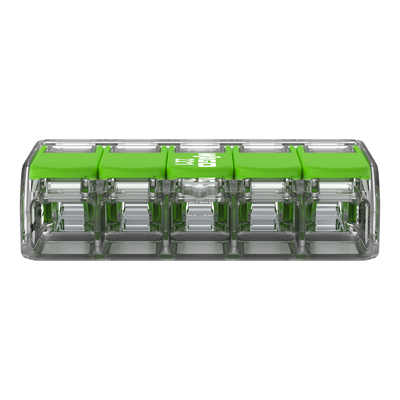Borne WAGO 221 Green 5x4mm� � leviers souple & rigide