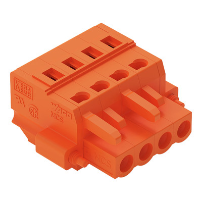 Connecteur femelle 4 p�les / Pas 5,08 mm / Bride de fixation � vis