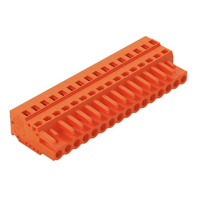 Connecteur femelle avec plaque d'extr�mit� et connexion cage clamp