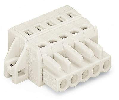 Connecteur femelle droit d�tromp� / 7 p�les / Pas 5 mm / Brides