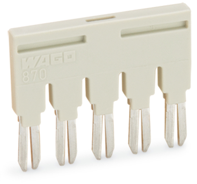 Peigne de pontage enfichable, 5 p�les / Gris clair, isol�, In=18A