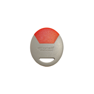 Badge �lectronique de proximit� rouge, souvent utilis� pour les utilisateurs