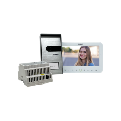Kit vid�o complet avec moniteur couleur 7 pouces.