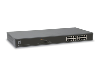 SWITCH FAST ETHERNET 16 PORTS KIT SUPPORT MONTAGE RACK 19"