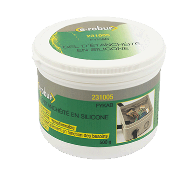 Gel silicone visqueux isolant r�accessible et r�utilisable. Pot de 500g.