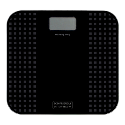 Tellus noir - Balance num�rique sans pile � �nergie cin�tique, 180 kg, design ultraplat.