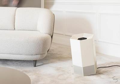 Purificateur d'air professionnel Shield Blanc Cr�me, fabriqu� en France.