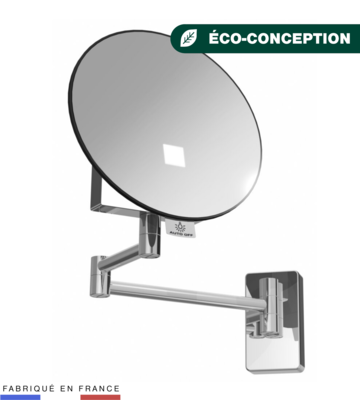 Miroir ECLIPS rond lumineux bras tubulaire