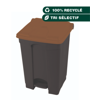 Container 70L biod�chets noir avec couvercle marron