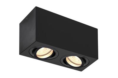 TRILEDO Double, plafonnier en saillie, noir, QPAR51 10W max.