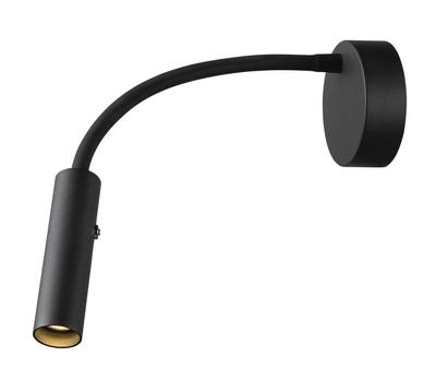 KARPO GOOSE, applique liseuse, noir, LED, 6W, 3000K, avec bouton variable
