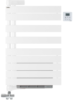 R�gate Twist +Air EL gauche, Blanc RAL 9016, 500W, H 874mm / L 550mm