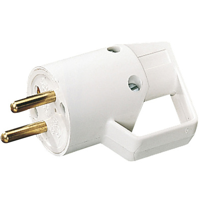 Fiche m�le 16A 2P+T anneau blanc EAN