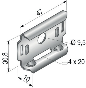 Clips multifonction T25/50, largeur maxi 200 mm, SZ