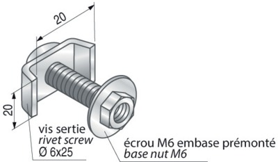 Eclisse rapide KU20 pour chemins de c�bles fil, EZ