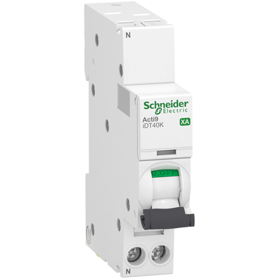 Acti9 iDT40K XA - disjoncteur modulaire auto/vis - 1P+N 16A courb4500 A Icn conform�ment � EN 60898 - 230 V AC 50/60 Hz / 4,5 kA Icu conform�ment � EN/IEC 60947-2 - 230 V AC 50/60 Hz - Rail DIN - NF - largeur 2 pas de 9mm