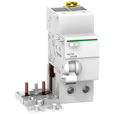 Acti 9 - Vigi iC60 - bloc diff�rentiel pour disjoncteur iC60 - 2P - 63A - s�lectif - type A-SI - sensibilit� 300mA - 230/415 V CA 50/60 Hz - indicateur de d�clenchement - encliquetable sur rail DIN - largeur : 4 pas de 9 mm