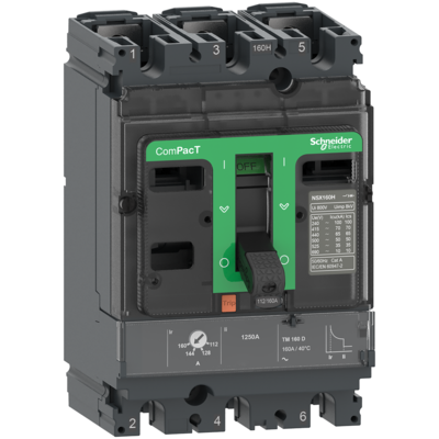 ComPacT NSX100H - Disjoncteur - TM-D 100A - 3P3D - 70kA - montage fixe