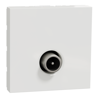 Unica - prise t�l�vision - TV m�le - individuel - 2 modules - Blanc antimicrobien - m�canisme seul