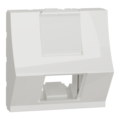 Unica - prise de communication pour 1 connecteur RJ45 Keystone/Systimax - 2 modules inclin� - Blanc - m�canisme seul