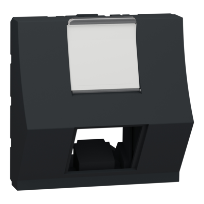 Unica - prise de communication pour 1 connecteur RJ45 Keystone/Systimax - 2 modules inclin� - Anthracite - m�canisme seul