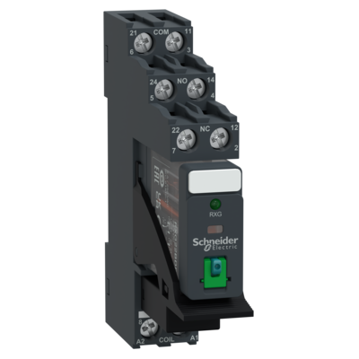 Harmony Relay RXG - relais embroc mont� sur embase - test + DEL - 2OF 5A - 24VDC
