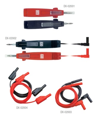 Jeu de 2 cordons droits Noir et Rouge IP2X