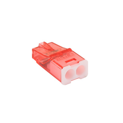 Borne de connexion transparente 2 entr�es rouges vrac MINI CONNEX