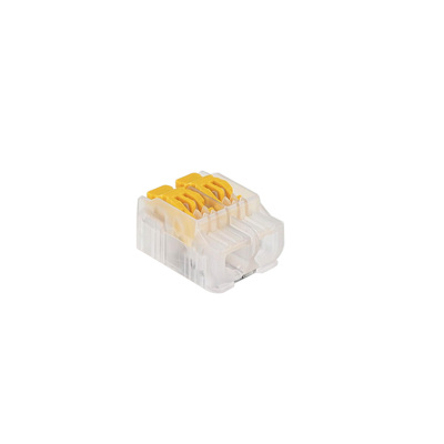 Borne � leviers transparente jaune 2 entr�es EASY CONNEX