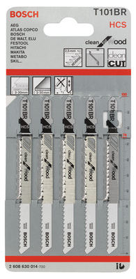 5 Lames scie sauteuse HCS Clean Bois 100mm ; Pas : 2,5mm T101BR