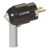 Fiche plastique 2P+T 16A � extraction facilit�e et sortie lat�rale - noir
