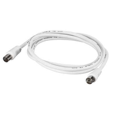 Rallonge t�l�vision 1 fiche femelle et 1 fiche m�le �9,52mm - longueur 2m -blanc