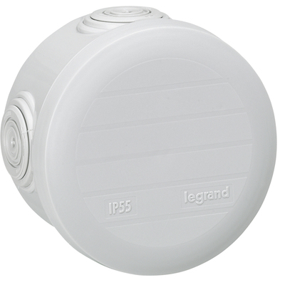 Bo�te de d�rivation ronde �70mm, �p. 45mm - fermeture par enclipsage - gris