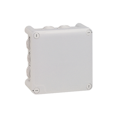 Bo�te de d�rivation carr�e - 130x130x74 mm - fermeture par 1/4 de tour - gris