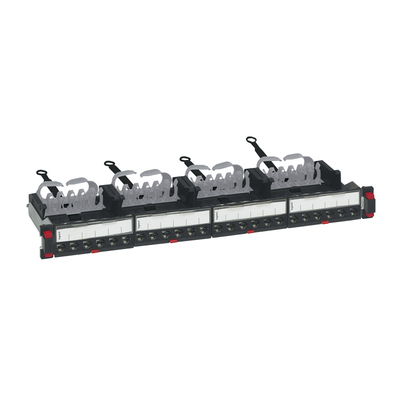 Panneau de brassage droit 19pouces 1U LCS� cat6A avec 24 connecteurs RJ45 STP