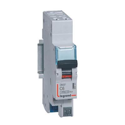 Disjoncteur DNX� 4500 - auto/auto - U+N 230V~ 6A - 4,5kA - courbe C - 1 module
