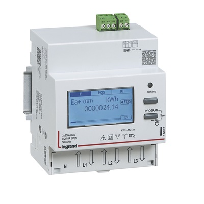 Compteur triphas� EMDX� MID raccordement direct 63A - 4 modules - sortie RS 485
