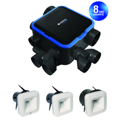 Kit VMC simple flux EasyHOME HYGRO COMPACT Premium Haute Pression HP+ BDH