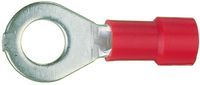 Cosse pr�-isol�e renforc�e rouge � plage ronde section 0,5 � 1,5mm� bornage M4