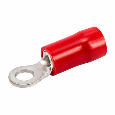 Cosse pr�-isol�e renforc�e rouge � plage ronde section 1,5 � 2,5mm� bornage M6