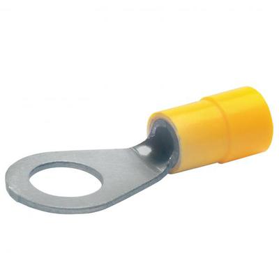 Cosse pr�-isol�e jaune � plage ronde section 4 � 6mm� bornage M10