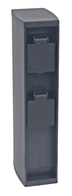 Borne prises 16A pour jardin IP44 IK07 en aluminium anthracite
