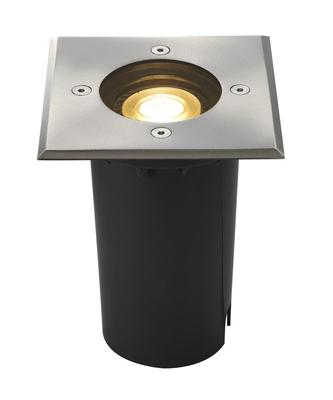 SOLASTO, encastr� de sol ext�rieur, carr�, Inox 304, GU10 6W max, IP67, IK08