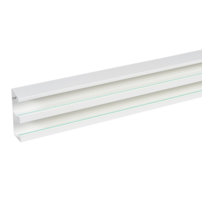 Goulotte Logix 45-130x50-2 compartiments-3m-Livr sans couvercle-PVC Blanc Artic